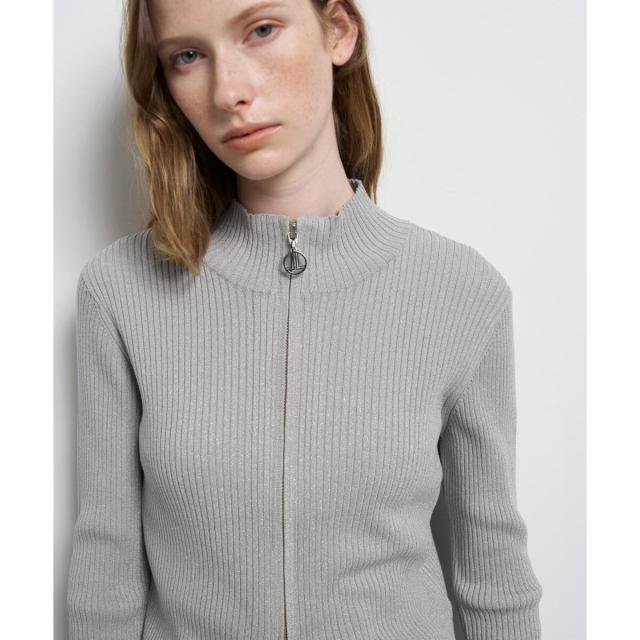 ランバン オン ブルー（LANVIN en Bleu）/ラメジップアップリブニット_9
