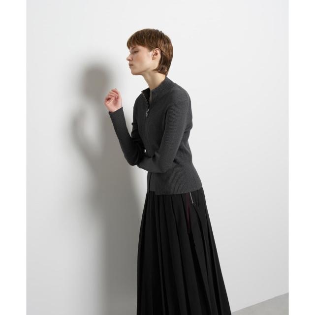ランバン オン ブルー（LANVIN en Bleu）/ラメジップアップリブニット_15
