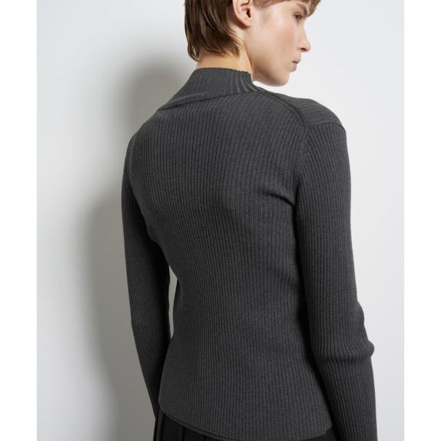 ランバン オン ブルー（LANVIN en Bleu）/ラメジップアップリブニット_16