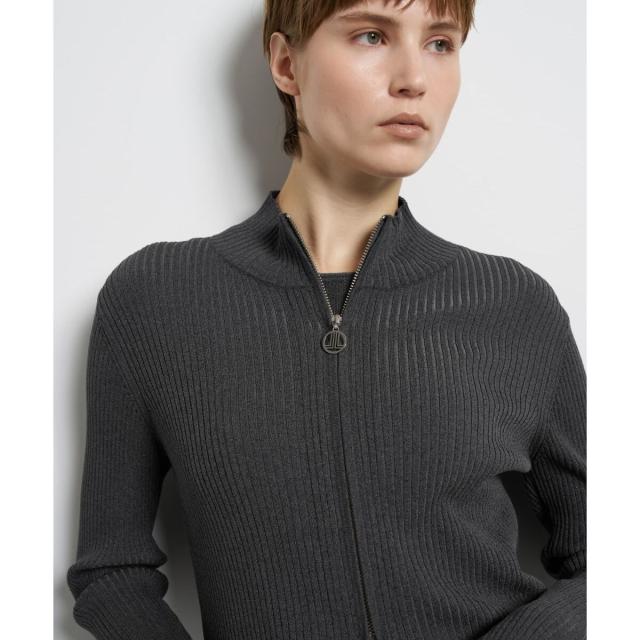 ランバン オン ブルー（LANVIN en Bleu）/ラメジップアップリブニット_17