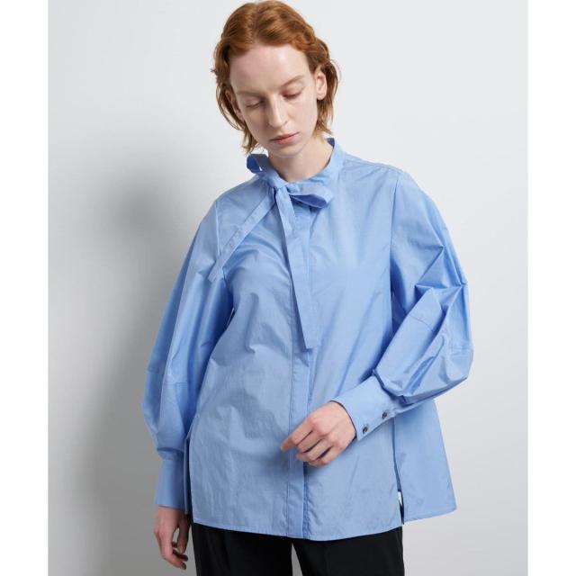 ランバン オン ブルー（LANVIN en Bleu）/シルキータイプライターボウタイリボンブラウス