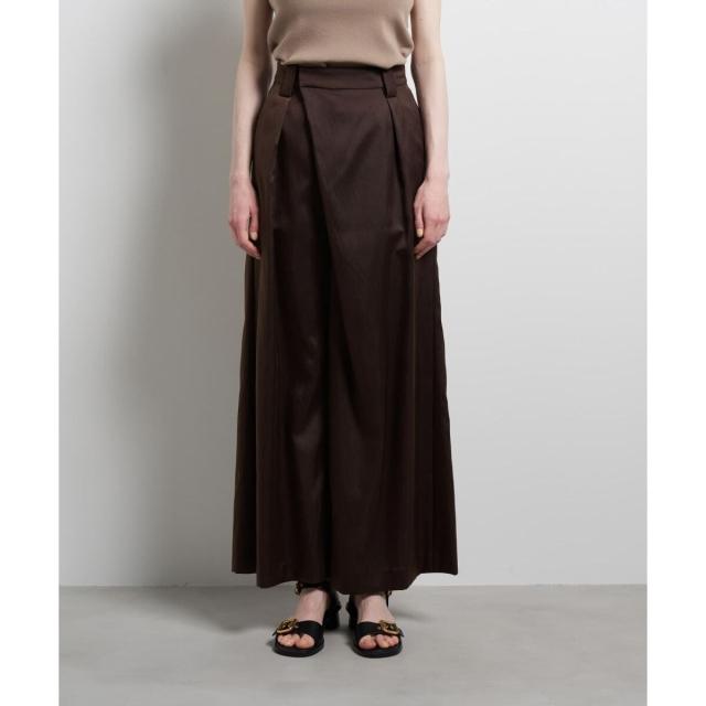 ランバン オン ブルー(LANVIN en Bleu)/フロントタックツイルワイドパンツ