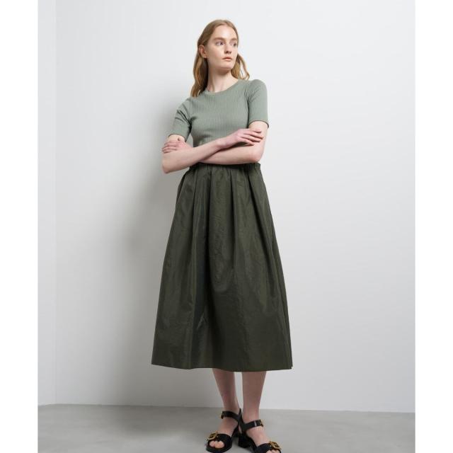 ランバン オン ブルー（LANVIN en Bleu）/タフタコンビカットソーワンピース