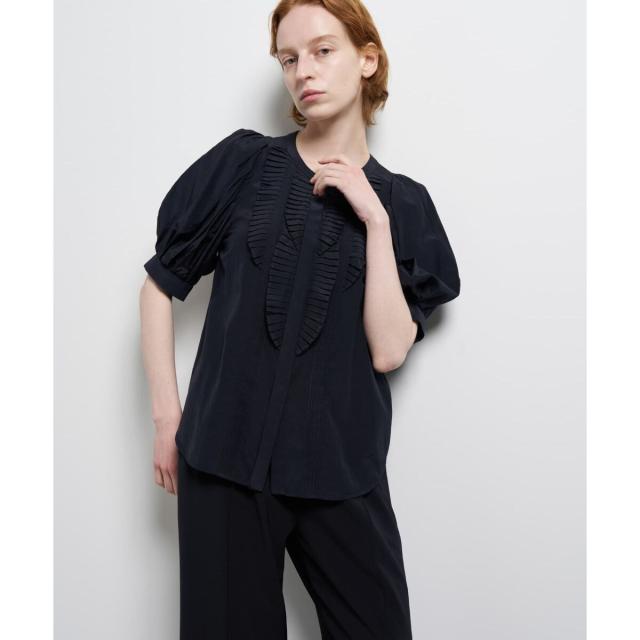 ランバン オン ブルー（LANVIN en Bleu）/トリアセローンパフスリーブブラウス