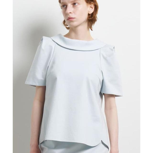 ランバン オン ブルー（LANVIN en Bleu）/コットンコンプレッシャーロールカラーブラウス
