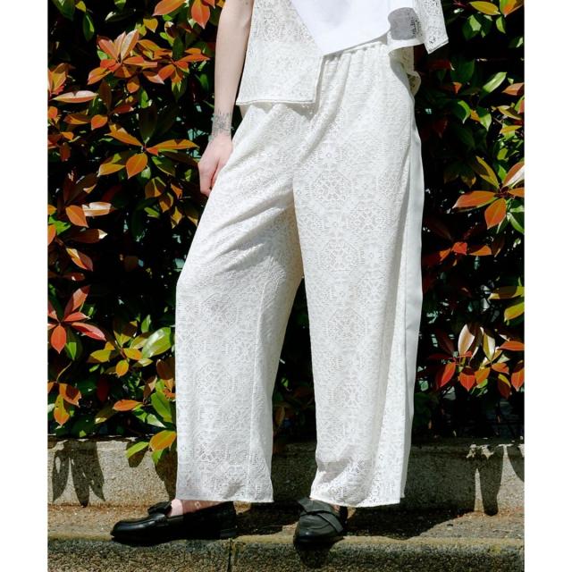 ランバン オン ブルー（LANVIN en Bleu）/サイドテープレースゴムパンツ