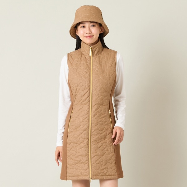 エヌエス23・パー・ニッサゴルフ　（NS23 par Nissa Golf）/【レディース】ロゴキルティング中綿ジャンパードレス