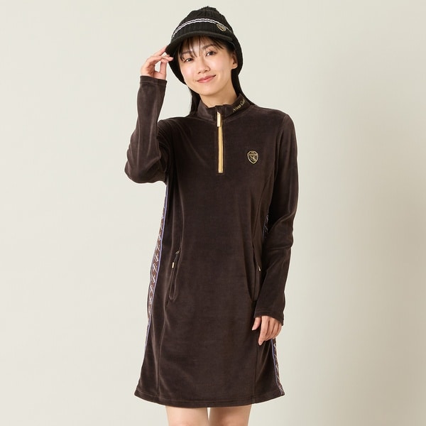 エヌエス23・パー・ニッサゴルフ　（NS23 par Nissa Golf）/【レディース】ヘビーベロアハーフジップワンピース