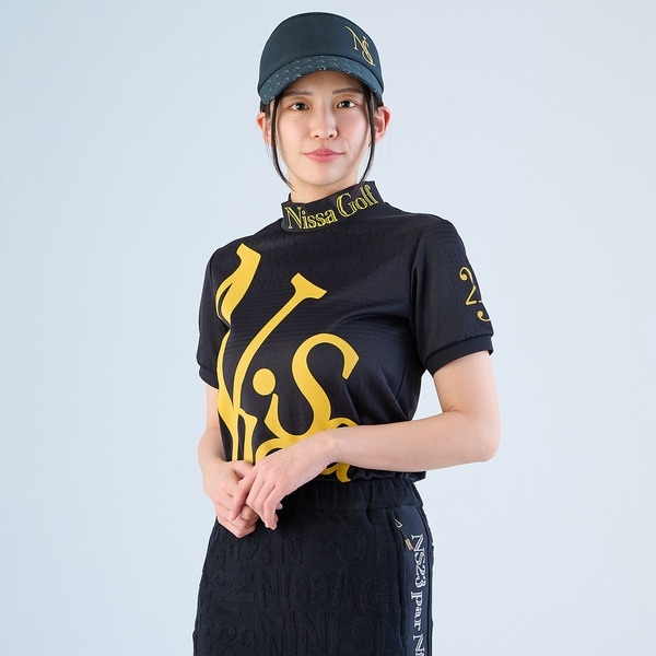 エヌエス23・パー・ニッサゴルフ　（NS23 par Nissa Golf）/【林菜乃子プロ着用】【レディース】パネルジャカード半袖モックネック