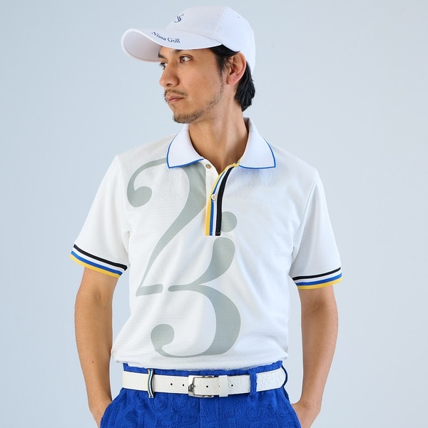 エヌエス23・パー・ニッサゴルフ　（NS23 par Nissa Golf）/【メンズ】パネルジャカードポロシャツ