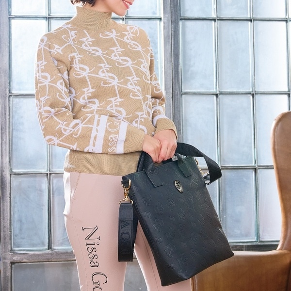 エヌエス23・パー・ニッサゴルフ　（NS23 par Nissa Golf）/【本革使用】エンボス加工縦型2wayトートバッグ