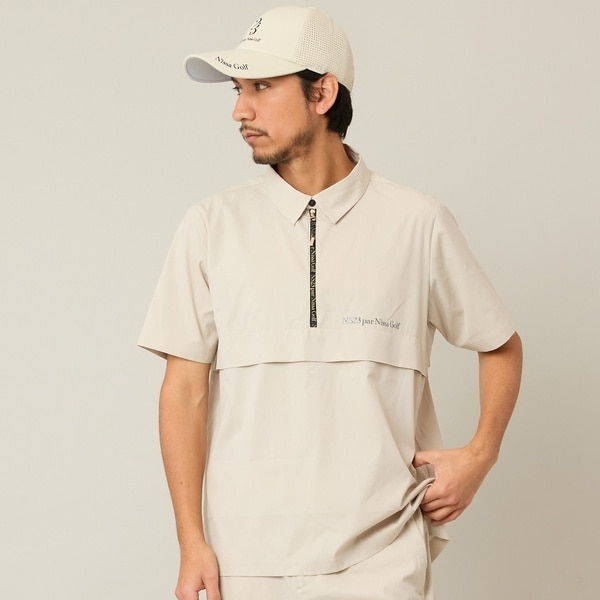 エヌエス23・パー・ニッサゴルフ　（NS23 par Nissa Golf）/【Men’s】【セットアップ可】【接触冷感／UVカット／撥水】ハーフZIPシャツ