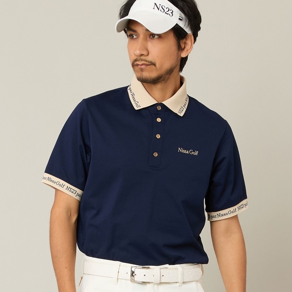 【NEW】エヌエス23・パー・ニッサゴルフ　（NS23 par Nissa Golf）/【Men’s】ロゴ襟アクティブポロシャツ_1