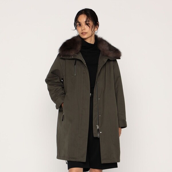 メゾンプラチナ（Maison Platinum）/高密度微起毛ヴィンテージツイル ライナー付きモッズコート