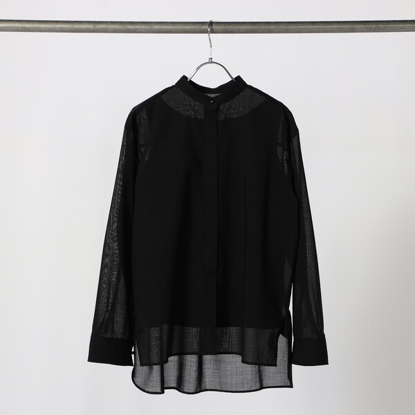 メゾンプラチナ（Maison Platinum）/ウールボイル バンドカラーシャツ