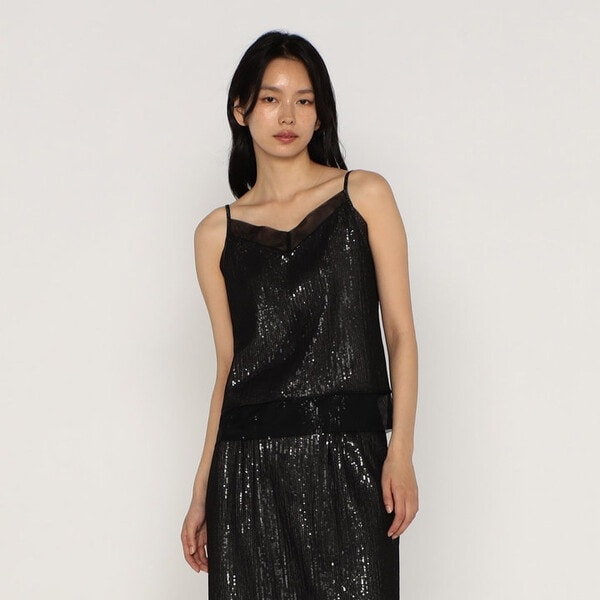 メゾンプラチナ（Maison Platinum）/【セットアップ対応】スパンコール刺繍シフォンボンディング キャミソール