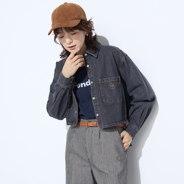 コムサワードローブ（COMME CA Wardrobe）/7．5ozデニム クロップトシャツ