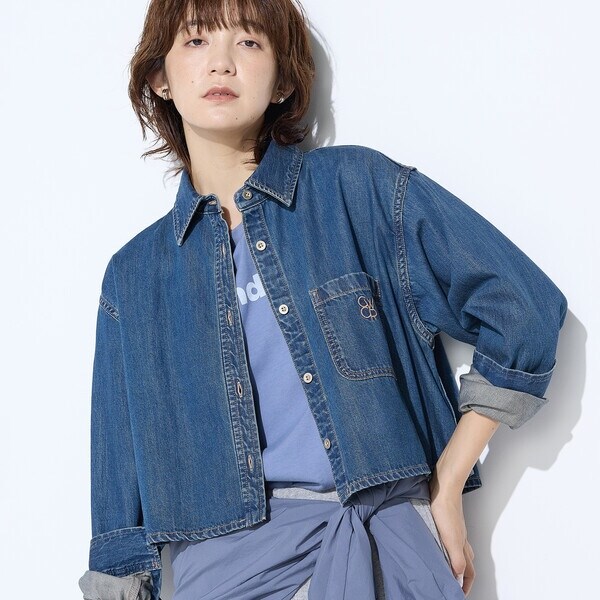 コムサワードローブ（COMME CA Wardrobe）/7．5ozデニム クロップトシャツ コムサワードローブ（COMME CA Wardrobe）/7．5ozデニム クロップト