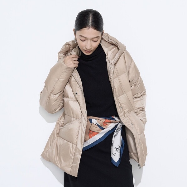 コムサワードローブ（COMME CA Wardrobe）/撥水ナイロンタフタ ミドル丈きれいめダウンコート