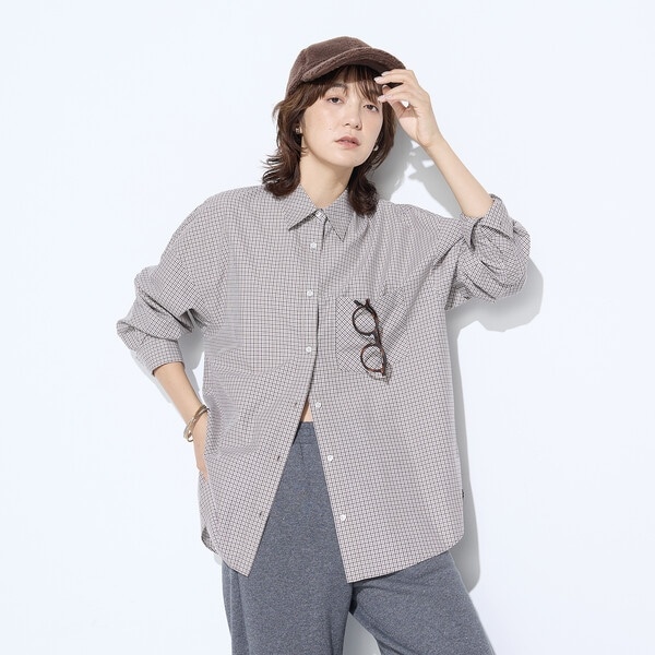 コムサワードローブ（COMME CA Wardrobe）/〔 +サイズ 〕タイプライターミニチェック シャツ