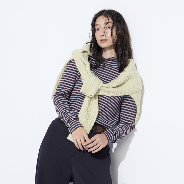 コムサワードローブ（COMME CA Wardrobe）/コットンリブボーダー プルオーバー