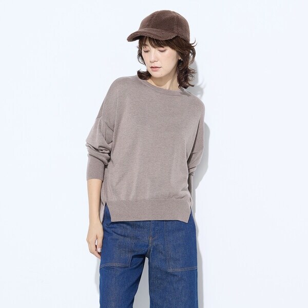 コムサワードローブ（COMME CA Wardrobe）/天竺編 ロゴ入りニットプルオーバー