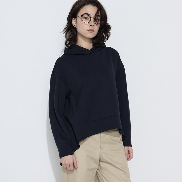 コムサワードローブ（COMME CA Wardrobe）/〔 +サイズ 〕ソフトストレッチダンボールニット フーディー