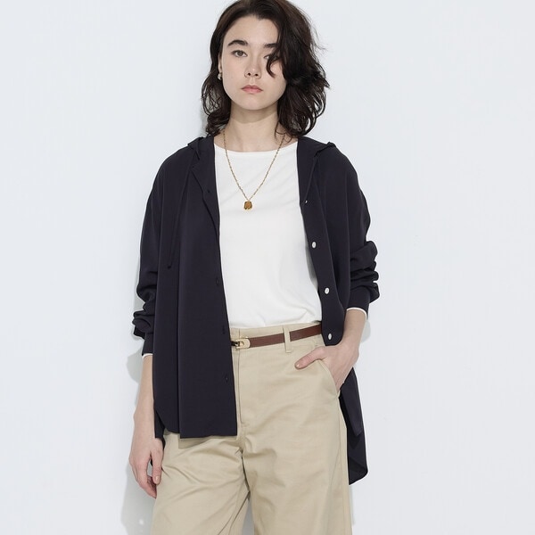 コムサワードローブ（COMME CA Wardrobe）/レーヨンツイル フーディーブラウス