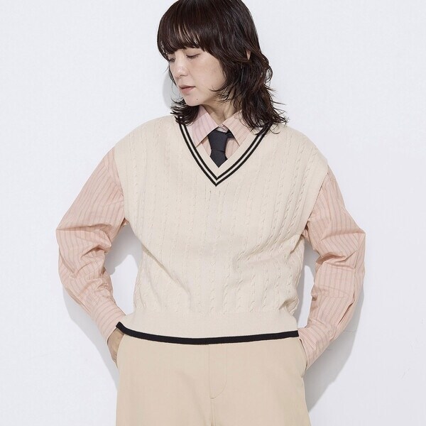 コムサワードローブ（COMME CA Wardrobe）/ケーブル編 ニットベスト_4