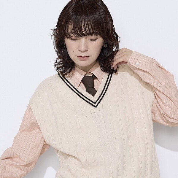 コムサワードローブ（COMME CA Wardrobe）/ケーブル編 ニットベスト_6
