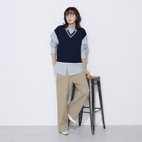コムサワードローブ（COMME CA Wardrobe）/ケーブル編 ニットベスト_9