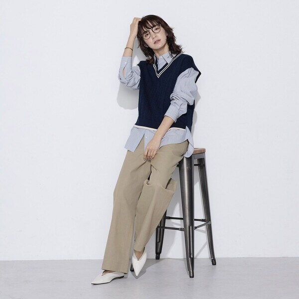 コムサワードローブ（COMME CA Wardrobe）/ケーブル編 ニットベスト_10