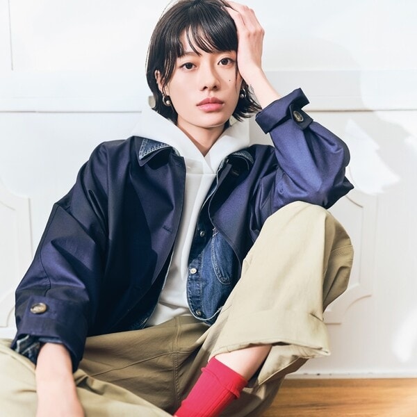 コムサワードローブ（COMME CA Wardrobe）/綿ポリエステルギャバ ショートトレンチコート