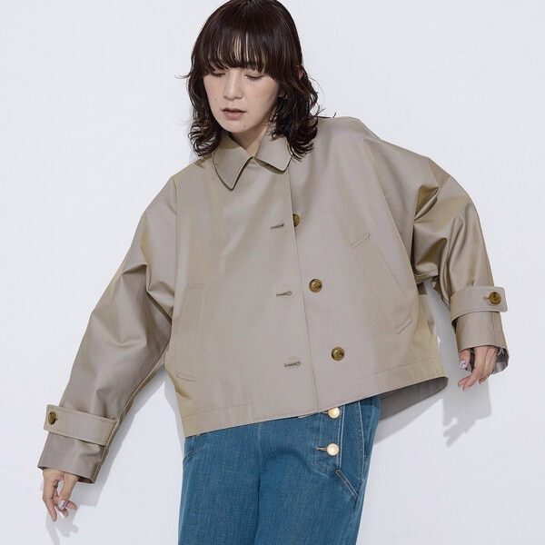 コムサワードローブ（COMME CA Wardrobe）/〔 +サイズ 〕 綿ポリエステルギャバ トレンチコート_1