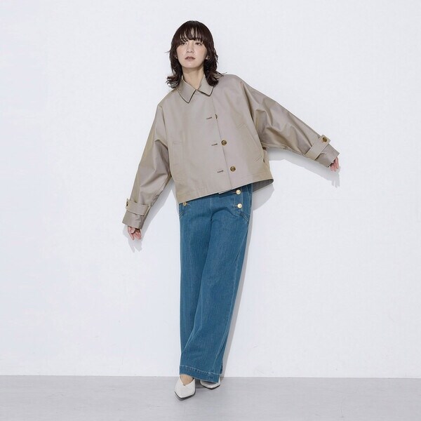 コムサワードローブ（COMME CA Wardrobe）/〔 +サイズ 〕 綿ポリエステルギャバ トレンチコート_6