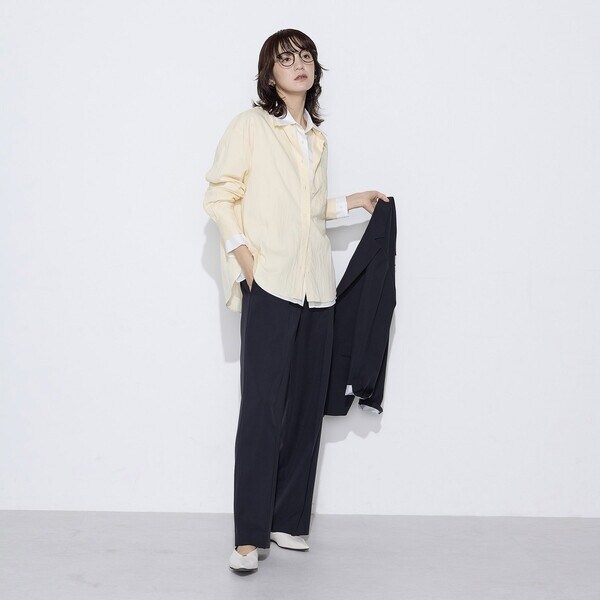 コムサワードローブ（COMME CA Wardrobe）/【セットアップ対応】パウダープレーンストレッチ パンツ_2