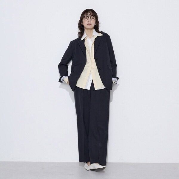 コムサワードローブ（COMME CA Wardrobe）/【セットアップ対応】パウダープレーンストレッチ パンツ_3