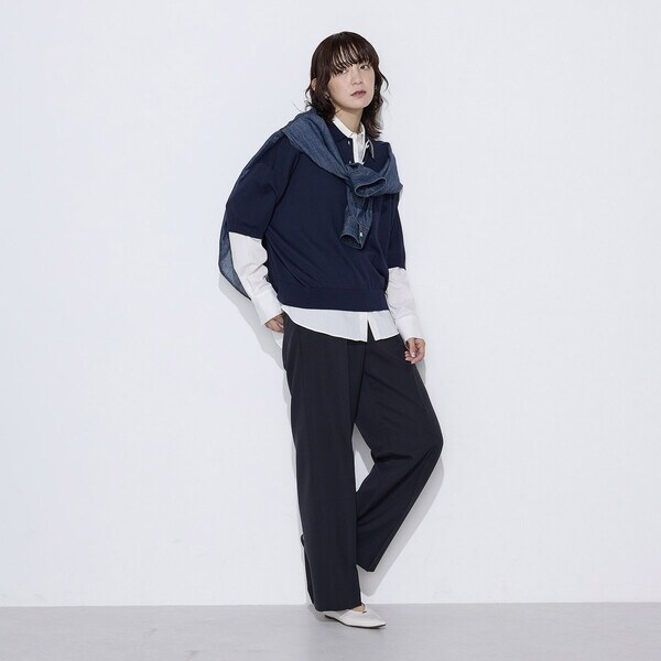 コムサワードローブ（COMME CA Wardrobe）/【セットアップ対応】パウダープレーンストレッチ パンツ_4