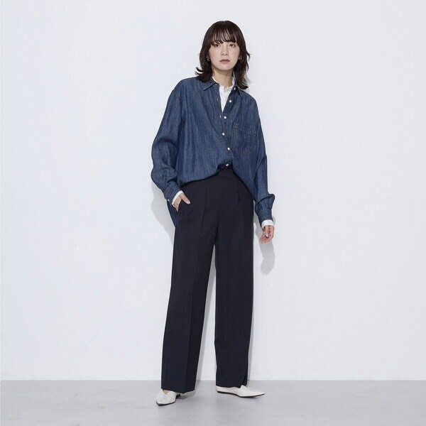 コムサワードローブ（COMME CA Wardrobe）/【セットアップ対応】パウダープレーンストレッチ パンツ_5