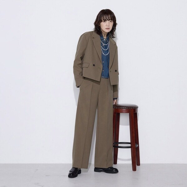 コムサワードローブ（COMME CA Wardrobe）/【セットアップ対応】パウダープレーンストレッチ パンツ_12