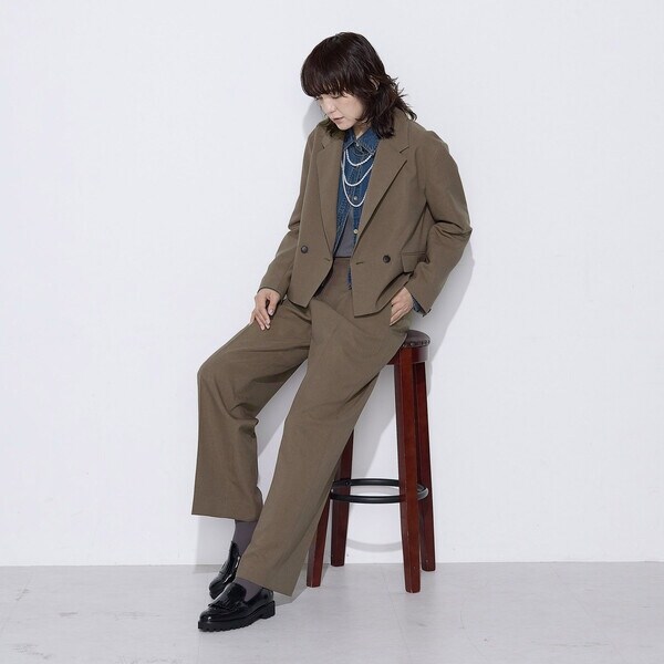 コムサワードローブ（COMME CA Wardrobe）/【セットアップ対応】パウダープレーンストレッチ パンツ_13