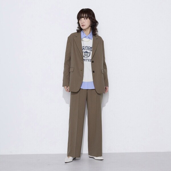 コムサワードローブ（COMME CA Wardrobe）/【セットアップ対応】パウダープレーンストレッチ パンツ_15