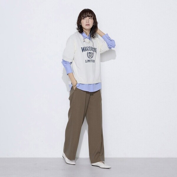 コムサワードローブ（COMME CA Wardrobe）/【セットアップ対応】パウダープレーンストレッチ パンツ_16