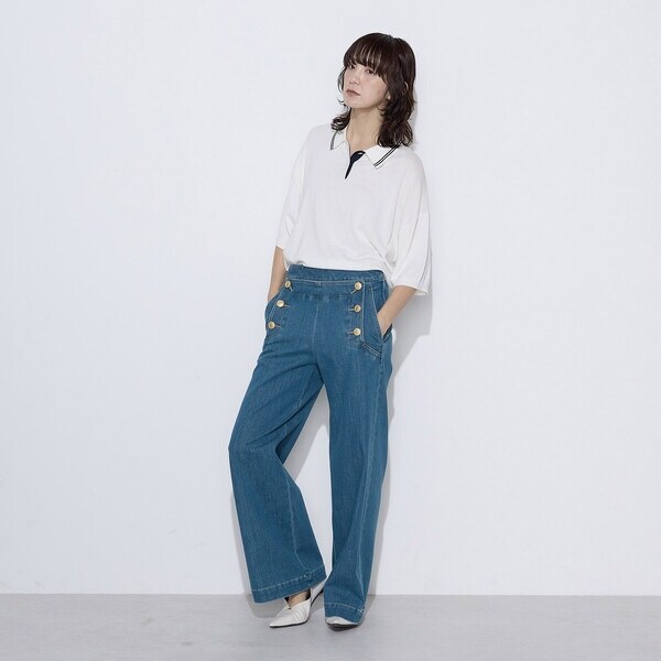 コムサワードローブ（COMME CA Wardrobe）/14G天竺編 ポロ襟ニット_5