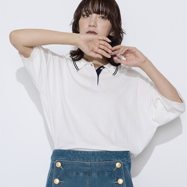 コムサワードローブ（COMME CA Wardrobe）/14G天竺編 ポロ襟ニット_6