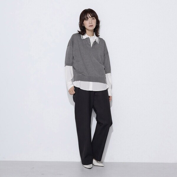 コムサワードローブ（COMME CA Wardrobe）/14G天竺編 ポロ襟ニット_9