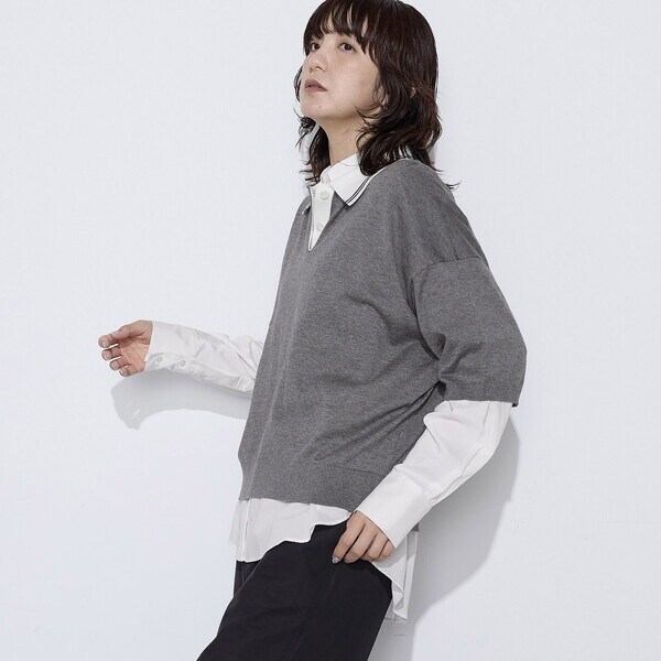 コムサワードローブ（COMME CA Wardrobe）/14G天竺編 ポロ襟ニット_12
