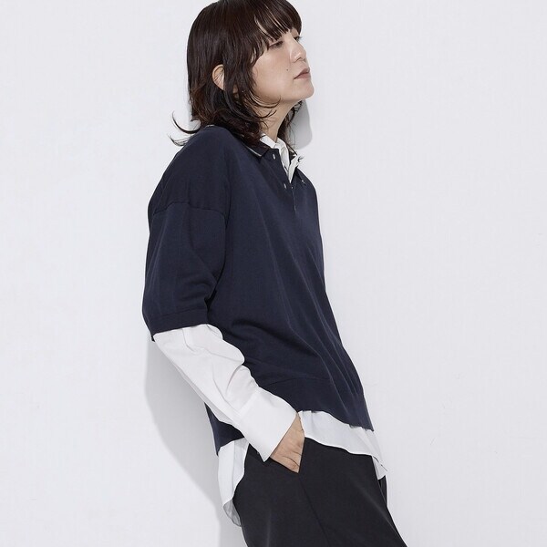 コムサワードローブ（COMME CA Wardrobe）/14G天竺編 ポロ襟ニット_19