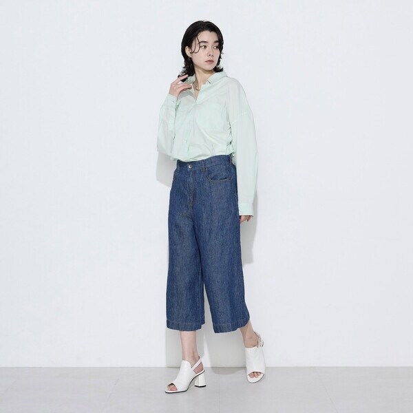 【NEW】コムサワードローブ（COMME CA Wardrobe）/〔 +サイズ 〕 リネンデニム キュロットパンツ_2