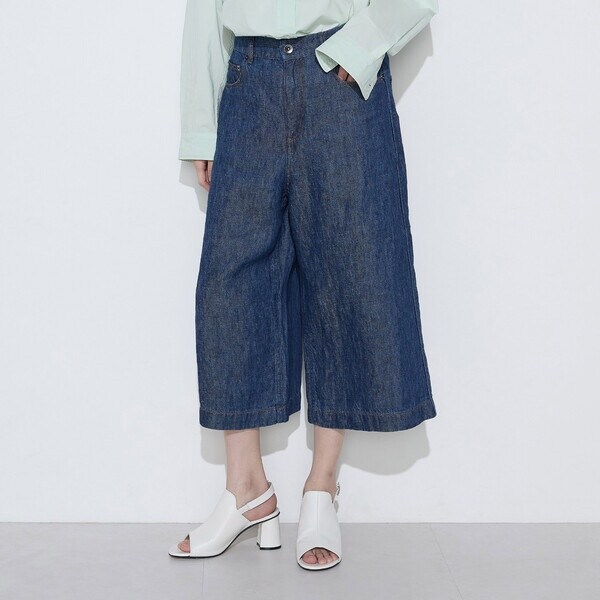 【NEW】コムサワードローブ（COMME CA Wardrobe）/〔 +サイズ 〕 リネンデニム キュロットパンツ_5
